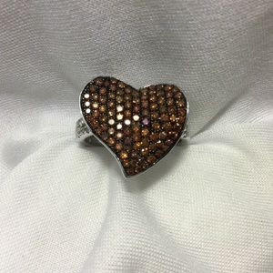 925 sterling silver cz heart ring